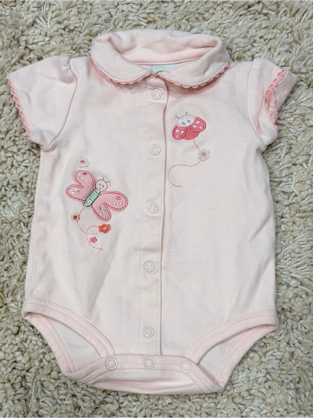 Little Me Baby Pink Butterfly & Ladybug One-Piece Bodysuit